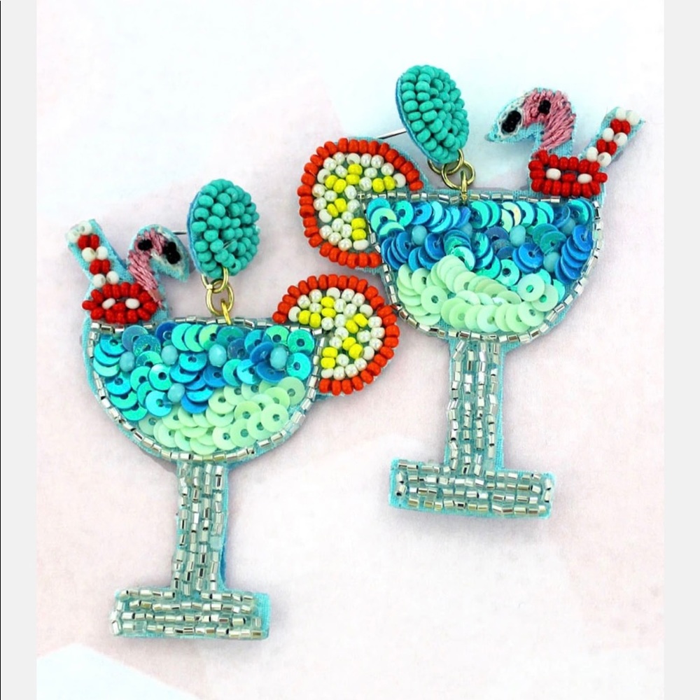 Tropical Margarita Beaded Earrings